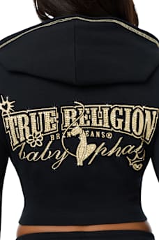 TRUE RELIGION X BABY PHAT CRYSTAL ZIP HOODIE