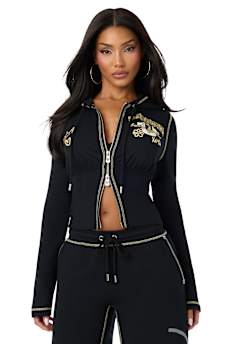 TRUE RELIGION X BABY PHAT CRYSTAL ZIP HOODIE