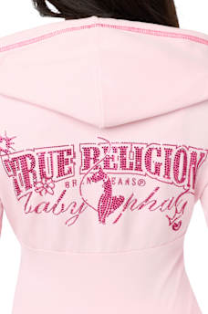 TRUE RELIGION X BABY PHAT CRYSTAL ZIP HOODIE