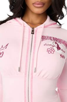 TRUE RELIGION X BABY PHAT CRYSTAL ZIP HOODIE