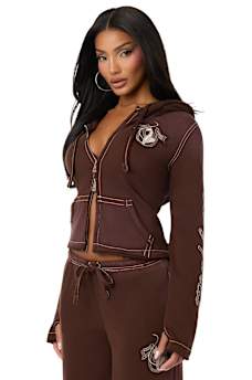 TRUE RELIGION X BABY PHAT WASHED BIG T ZIP HOODIE