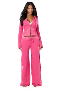 TRUE RELIGION X BABY PHAT WASHED BIG T ZIP HOODIE