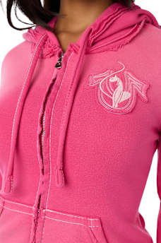 TRUE RELIGION X BABY PHAT WASHED BIG T ZIP HOODIE