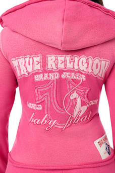 TRUE RELIGION X BABY PHAT WASHED BIG T ZIP HOODIE