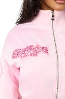 TRUE RELIGION X BABY PHAT CRYSTAL SATIN BOMBER JACKET