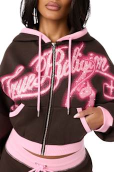 TRUE RELIGION X BABY PHAT CRYSTAL GIRLFRIEND ZIP HOODIE