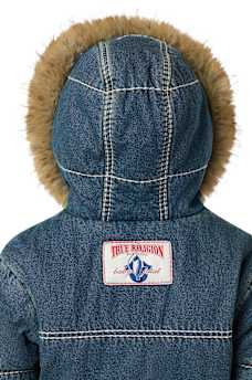 TRUE RELIGION X BABY PHAT DENIM SUPER T PUFFER JACKET 