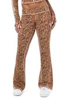CRYSTAL SNAKE PRINT LOW RISE BOOTCUT PANT