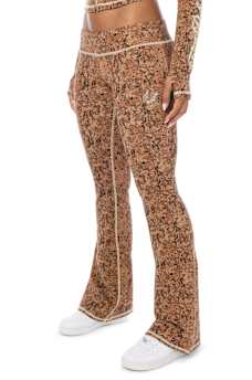 CRYSTAL SNAKE PRINT LOW RISE BOOTCUT PANT