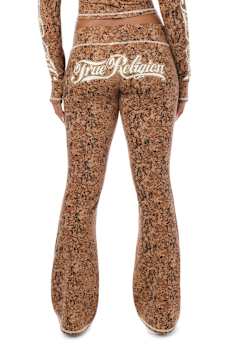 CRYSTAL SNAKE PRINT LOW RISE BOOTCUT PANT