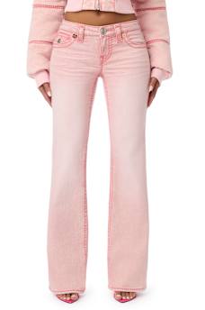 TRUE RELIGION X BABY PHAT BECCA LOW RISE PINK SUPER T BOOTCUT JEAN