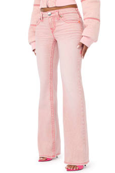 TRUE RELIGION X BABY PHAT BECCA LOW RISE PINK SUPER T BOOTCUT JEAN