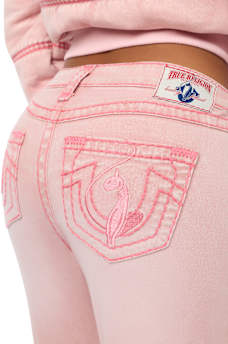 TRUE RELIGION X BABY PHAT BECCA LOW RISE PINK SUPER T BOOTCUT JEAN