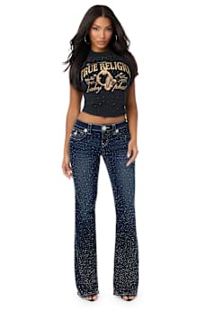 TRUE RELIGION X BABY PHAT ALLOVER CRYSTAL BABY TEE