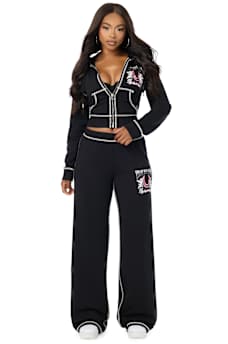 CRYSTAL LOW RISE BAGGY SWEATPANT