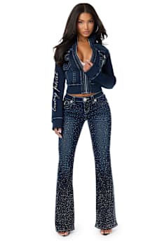 TRUE RELIGION X BABY PHAT CRYSTAL SHRUNKEN JACKET
