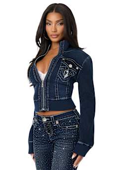 TRUE RELIGION X BABY PHAT CRYSTAL SHRUNKEN JACKET
