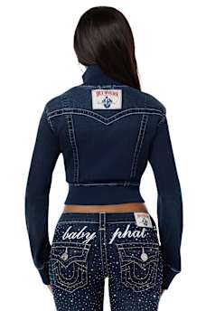 TRUE RELIGION X BABY PHAT CRYSTAL SHRUNKEN JACKET