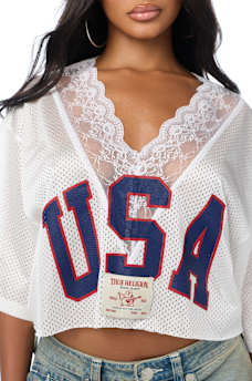 LACE JERSEY TOP