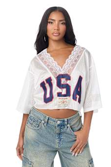 LACE JERSEY TOP