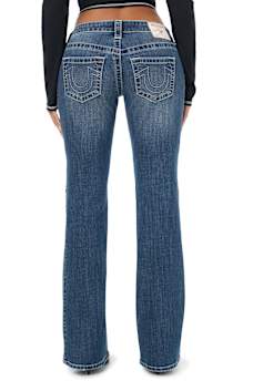 BECCA LOW RISE CRYSTAL GROMMET BOOTCUT JEAN