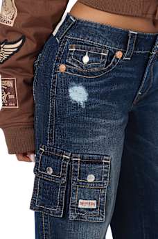 MADDIE MID RISE BIG T CARGO SUPER BAGGY JEAN