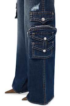 MADDIE MID RISE BIG T CARGO SUPER BAGGY JEAN