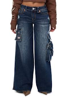 MADDIE MID RISE BIG T CARGO SUPER BAGGY JEAN