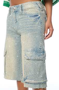 BOBBI CRYSTAL CARGO FLAP BAGGY JORT 