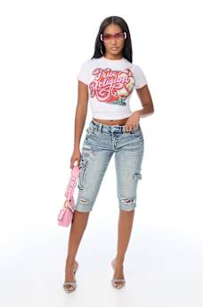 BECCA LOW RISE FLAP CARGO CAPRI 