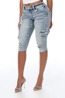 BECCA LOW RISE FLAP CARGO CAPRI 