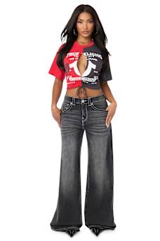 CONTRAST CINCHED TOP