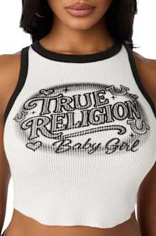 AIRBRUSH RACERBACK RIBBED TANK TOP