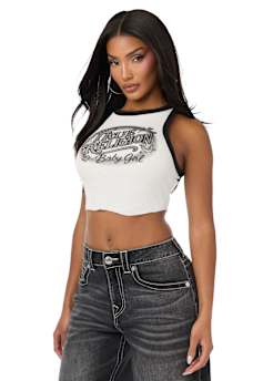 AIRBRUSH RACERBACK RIBBED TANK TOP