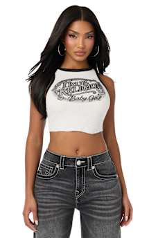 AIRBRUSH RACERBACK RIBBED TANK TOP