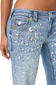 CUSTOM JUNO LOW RISE CRYSTAL BAGGY JEAN