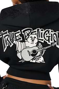 CUSTOM LACE BOW EMBROIDERED ZIP-UP HOODIE
