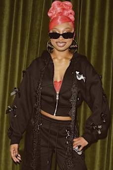 CUSTOM LACE BOW EMBROIDERED ZIP-UP HOODIE