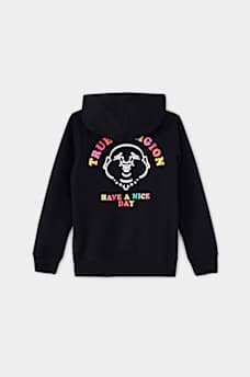 BOYS BUDDHA LOGO ZIP HOODIE, image 2