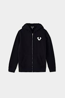 BOYS BUDDHA LOGO ZIP HOODIE, image 1