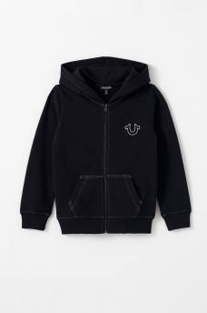 BOYS STITCH LOGO ZIP HOODIE, image 2
