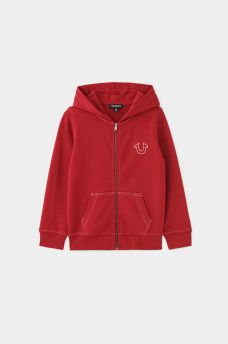BOYS STITCH LOGO ZIP HOODIE, image 2