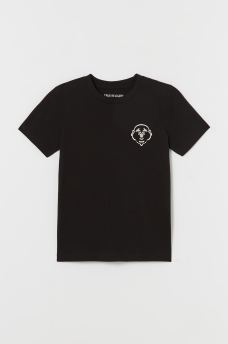 BOYS FLOCKED TR BUDDHA LOGO TEE