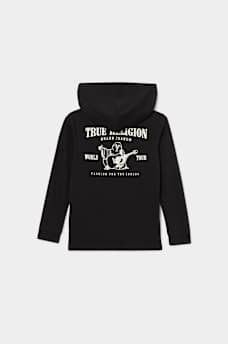 BOYS WORLD TOUR HOODED HENLEY TEE, image 1