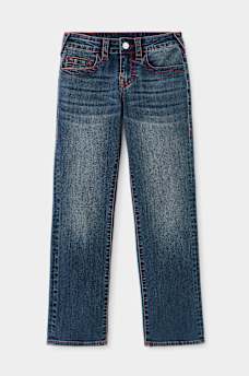 BOYS RICKY EMBROIDERED WARPED HORSESHOE STRAIGHT JEAN