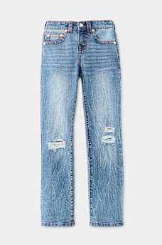 BOYS RICKY DISTRESSED FLAP STRAIGHT JEAN, image 1