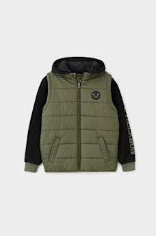 BOYS LOGO HORSESHOE PUFFER JACKET