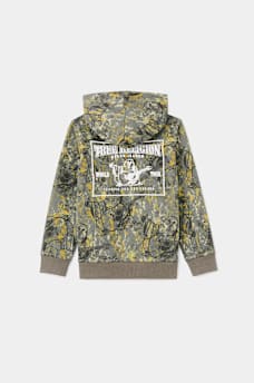 BOYS BUDDHA CAMO ZIP HOODIE, image 3