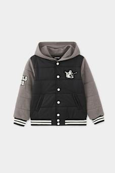BOYS WORLD TOUR LOGO PUFFER VARSITY JACKET, image 3