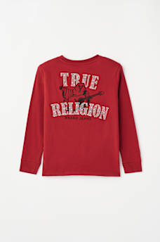 BOYS STUDDED BUDDHA LONG SLEEVE TEE, image 1